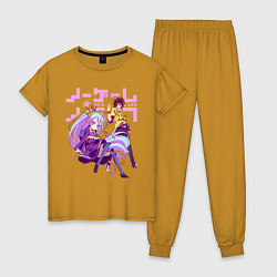 Пижама хлопковая женская No Game No Life, цвет: горчичный