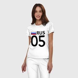 Пижама хлопковая женская RUS 05, цвет: белый — фото 2