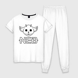 Пижама хлопковая женская TOP: NED, цвет: белый