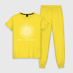 Пижама хлопковая женская BRING ME THE HORIZON, цвет: желтый