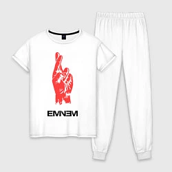 Пижама хлопковая женская Eminem Hand, цвет: белый
