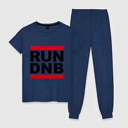 Пижама хлопковая женская RUN DNB, цвет: тёмно-синий