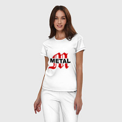 Пижама хлопковая женская Metal Only, цвет: белый — фото 2