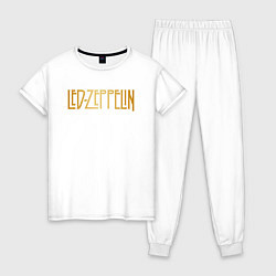Пижама хлопковая женская Led Zeppelin, цвет: белый