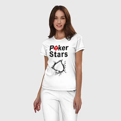 Пижама хлопковая женская Poker Stars, цвет: белый — фото 2