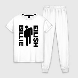 Пижама хлопковая женская BILLIE EILISH, цвет: белый