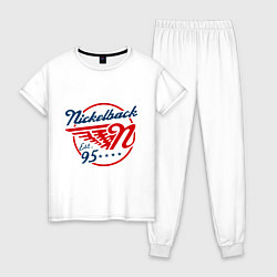 Пижама хлопковая женская Nickelback est. 1995, цвет: белый