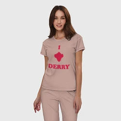 Пижама хлопковая женская Derry, цвет: пыльно-розовый — фото 2