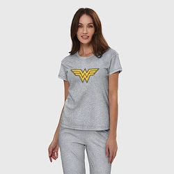 Пижама хлопковая женская Wonder Woman, цвет: меланж — фото 2