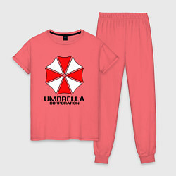 Пижама хлопковая женская UMBRELLA CORP, цвет: коралловый