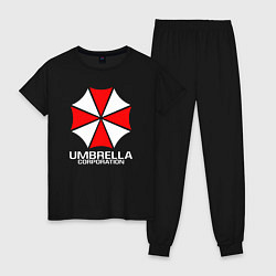 Пижама хлопковая женская UMBRELLA CORP, цвет: черный