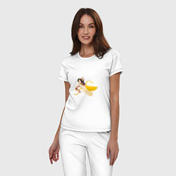 Пижама хлопковая женская Николас Кейдж в банане, цвет: белый — фото 2