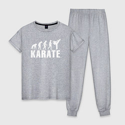 Пижама хлопковая женская Karate Evolution, цвет: меланж
