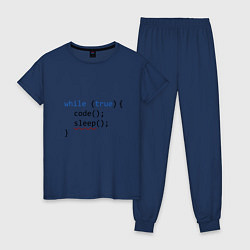 Пижама хлопковая женская Code - sleep, цвет: тёмно-синий