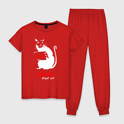 Пижама хлопковая женская Banksy, цвет: красный