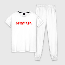 Пижама хлопковая женская Stigmata, цвет: белый