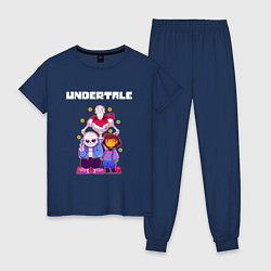 Пижама хлопковая женская UNDERTALE, цвет: тёмно-синий