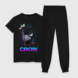 Пижама хлопковая женская Brawl Stars CROW, цвет: черный
