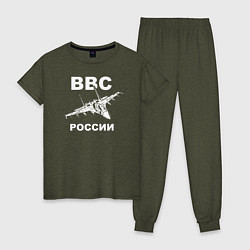 Пижама хлопковая женская ВВС России, цвет: меланж-хаки