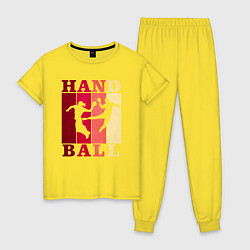 Пижама хлопковая женская Handball, цвет: желтый