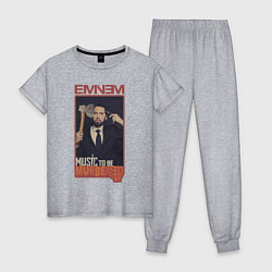 Пижама хлопковая женская Eminem MTBMB, цвет: меланж