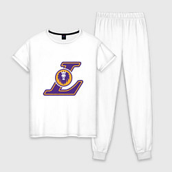 Пижама хлопковая женская Lakers, цвет: белый