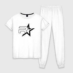 Пижама хлопковая женская Rockstar Games, цвет: белый