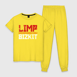 Пижама хлопковая женская LIMP BIZKIT, цвет: желтый