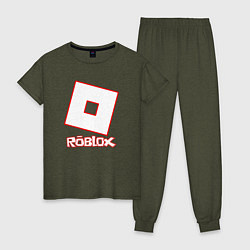 Пижама хлопковая женская ROBLOX, цвет: меланж-хаки