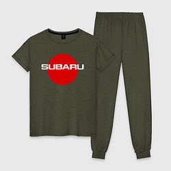 Пижама хлопковая женская SUBARU, цвет: меланж-хаки