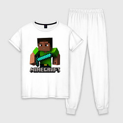 Пижама хлопковая женская MINECRAFT, цвет: белый
