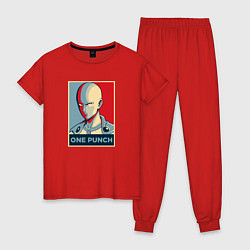 Пижама хлопковая женская ONE-PUNCH MAN, цвет: красный
