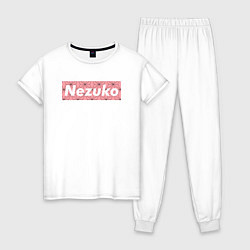 Пижама хлопковая женская NEZUKO, цвет: белый