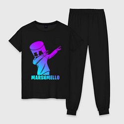 Пижама хлопковая женская MARSHMELLO, цвет: черный