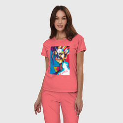 Пижама хлопковая женская EMC2 Аниме Доктор Стоун, цвет: коралловый — фото 2