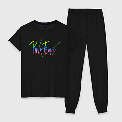 Пижама хлопковая женская Pink Floyd, цвет: черный