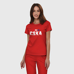Пижама хлопковая женская PFC CSKA, цвет: красный — фото 2