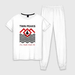 Пижама хлопковая женская Twin Peaks, цвет: белый