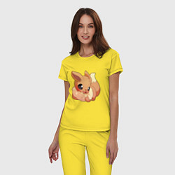 Пижама хлопковая женская Иви, цвет: желтый — фото 2