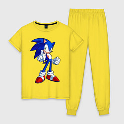 Пижама хлопковая женская SONIC, цвет: желтый