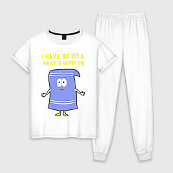 Пижама хлопковая женская South Park, Полотенчик, цвет: белый
