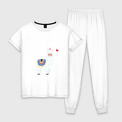 Пижама хлопковая женская Альпака-медсестра, цвет: белый