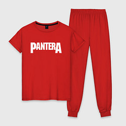 Пижама хлопковая женская PANTERA, цвет: красный