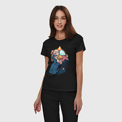 Пижама хлопковая женская Хаул и Софи, цвет: черный — фото 2