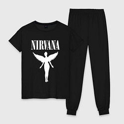 Пижама хлопковая женская NIRVANA, цвет: черный