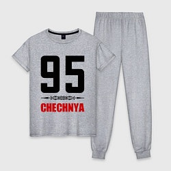 Пижама хлопковая женская 95 Chechnya, цвет: меланж