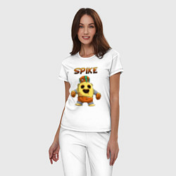 Пижама хлопковая женская Brawl Stars Robot Spike, цвет: белый — фото 2