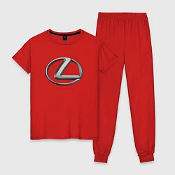 Пижама хлопковая женская LEXUS, цвет: красный