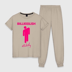 Пижама хлопковая женская BILLIE EILISH, цвет: миндальный