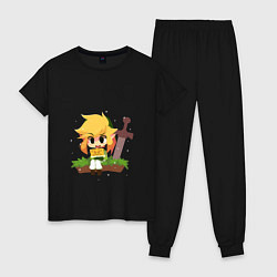 Пижама хлопковая женская The Legend of Zelda, цвет: черный